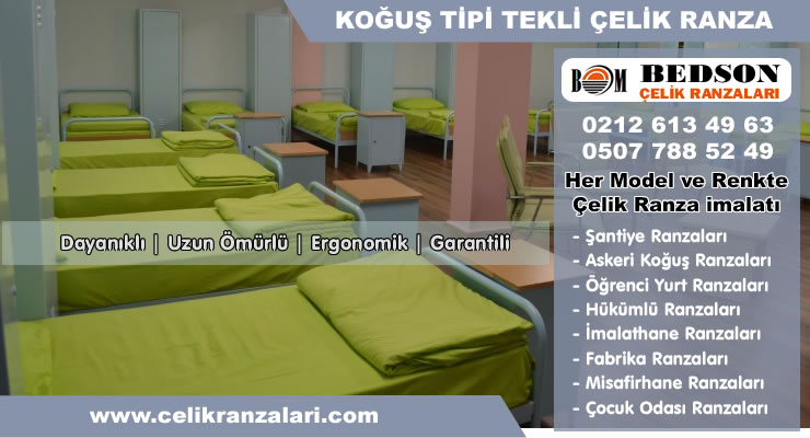 Tek Katlı Çelik Askeriye Koğuş Ranzası