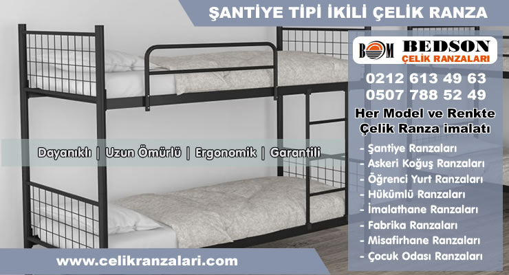 Şantiye Tipi İkili Çelik Ranza